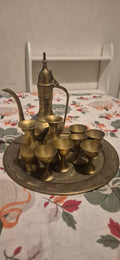 Indian Brass Dallah Coffee Pot Set