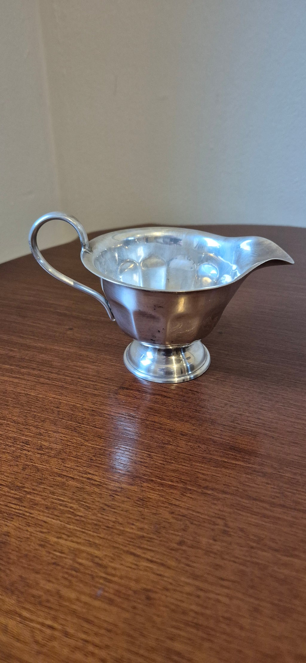 Vintage EPNS Silver Plated Sauce Boat, Sheffield England, Panelled Cream Jug