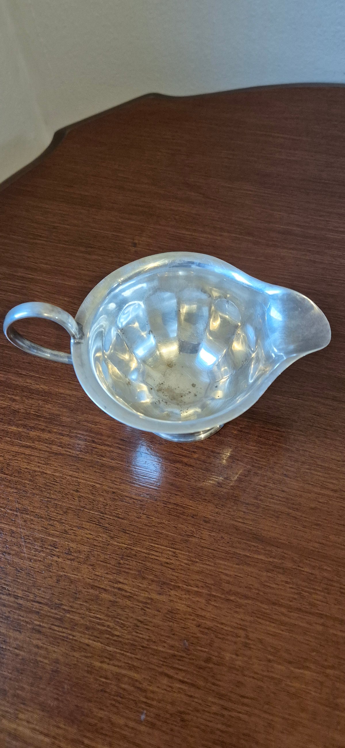 Vintage EPNS Silver Plated Sauce Boat, Sheffield England, Panelled Cream Jug