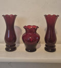 Anchor Hocking Royal Ruby bud vases, set of 3
